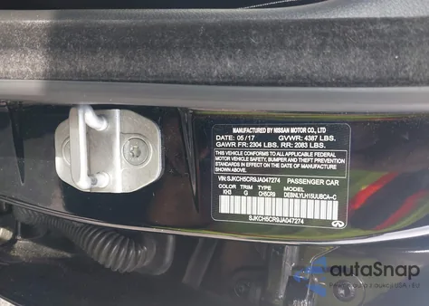 2018 Infiniti Qx30 Premium from USA, damaged, VIN SJKCH5CR9JA047274